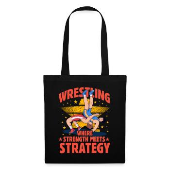 Wrestling, wo Stärke auf Strategie trifft - Stoffbeutel - Schwarz - Vorne