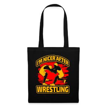 I'm nicer after Wrestling - Stoffbeutel - Schwarz - Vorne