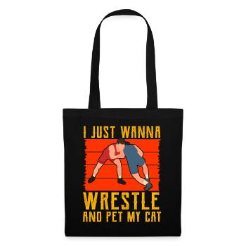 Je veux juste lutter et caresser mon chat - Sac en tissu - noir - Devant