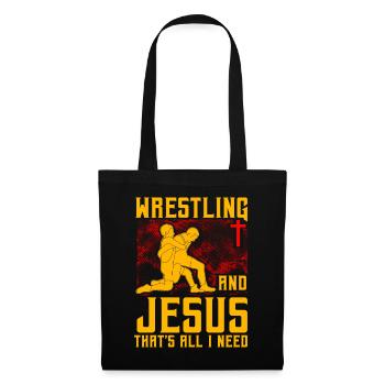 Wrestling and Jesus that's all I need - Stoffbeutel - Schwarz - Vorne