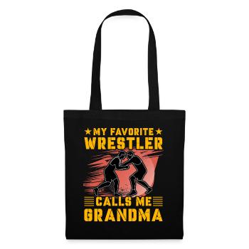 My favorite Wrestler calls me Grandma - Stoffbeutel - Schwarz - Vorne
