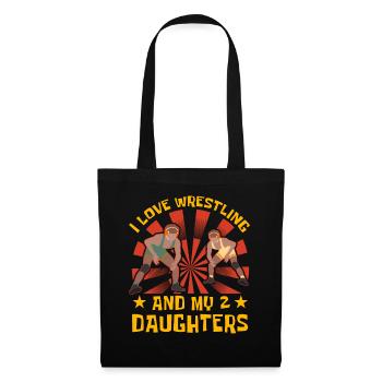 J’adore la lutte et mes 2 filles - Sac en tissu - noir - Devant