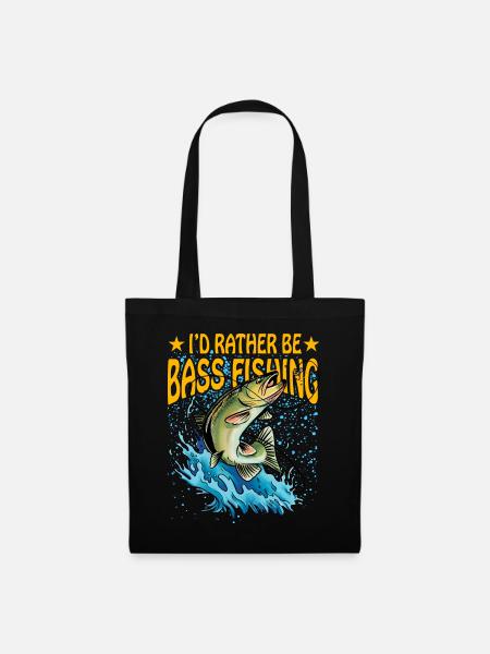 Ich wäre lieber Barschfischen - Stoffbeutel - Schwarz