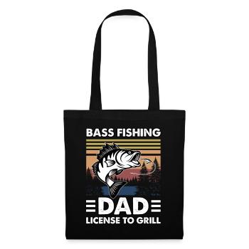 Bass Fishing Dad - Lizenz zum Grillen - Stoffbeutel - Schwarz - Vorne