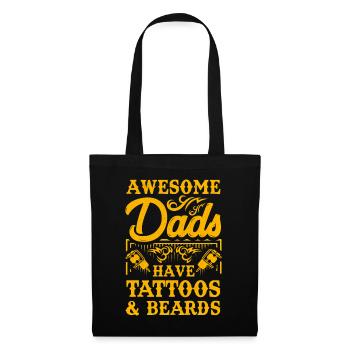 Awesome Dads have Tattoos and Beards - Tote Bag - black - Front