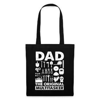 Papa, der ursprüngliche Multitasker - Stoffbeutel - Schwarz - Vorne