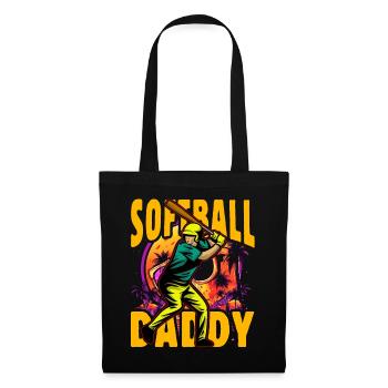Papa de softball - Sac en tissu - noir - Devant