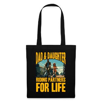 Papa et fille à cheval Partners for Life - Sac en tissu - noir - Devant