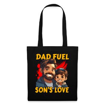 Papa alimente l’amour de son fils - Sac en tissu - noir - Devant