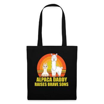 Un papa alpaga élève des fils courageux - Sac en tissu - noir - Devant