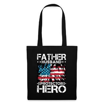 Father Husband Protector Hero - Tote Bag - black - Front