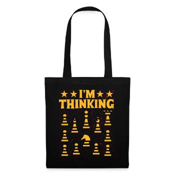 Je me dis, s’il vous plaît, attendez Échecs - Sac en tissu - noir - Devant
