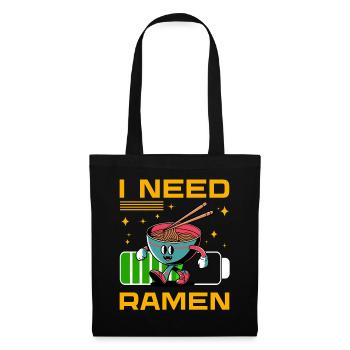 Ich brauche Ramen - Stoffbeutel - Schwarz - Vorne