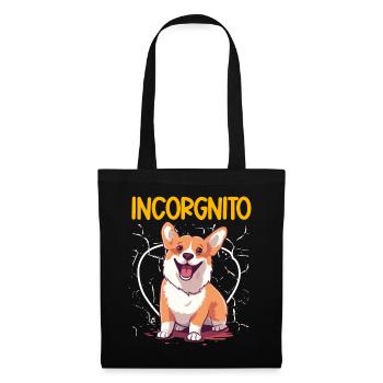 Incorgnito – Jeu de mots amusant sur le corgi - Sac en tissu - noir - Devant