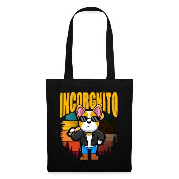 Incorgnito – Jeu de mots amusant sur le corgi - Sac en tissu - noir - Devant