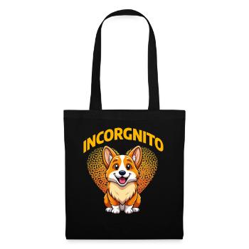 Incorgnito – Jeu de mots amusant sur le corgi - Sac en tissu - noir - Devant