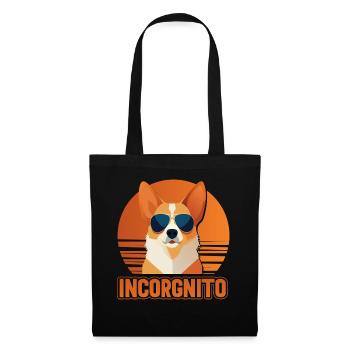 Incorgnito – Jeu de mots amusant sur le corgi - Sac en tissu - noir - Devant