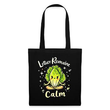 Salat Romaine Calm – Lustiger Salat - Stoffbeutel - Schwarz - Vorne
