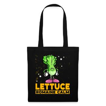 Salat Romaine Calm – Lustiger Salat - Stoffbeutel - Schwarz - Vorne