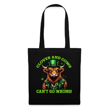 Clover and Cows can't go wrong - Tote Bag - black - Front
