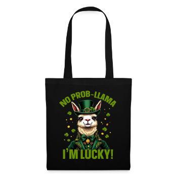 Pas de prob-llama J’ai de la chance - Sac en tissu - noir - Devant
