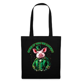Oink tu as de la chance - Sac en tissu - noir - Devant