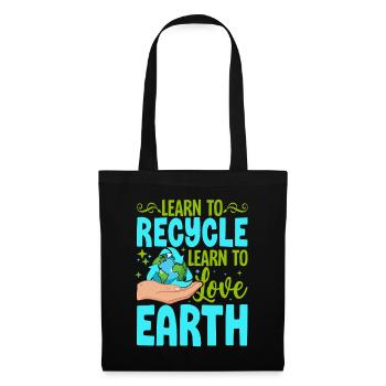 Apprendre à recycler Apprendre à aimer la Terre - Sac en tissu - noir - Devant
