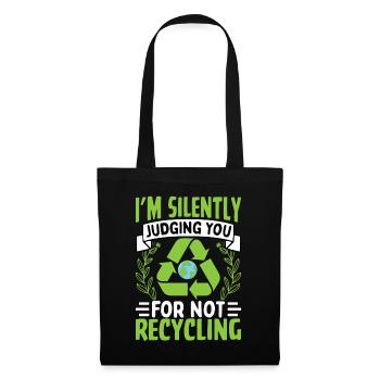 Je te juge en silence pour ne pas recycler - Sac en tissu - noir - Devant