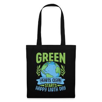 Green Hearts clean starts happy earth day - Tote Bag - black - Front