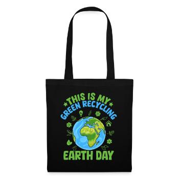 C’est ma journée Green Recycling Earth - Sac en tissu - noir - Devant