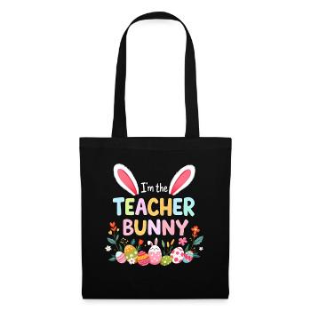 Je suis le lapin de l’enseignant - Sac en tissu - noir - Devant