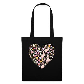 Cœur de Pâques - Sac en tissu - noir - Devant