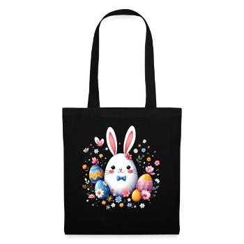 Lapin de Pâques - Sac en tissu - noir - Devant