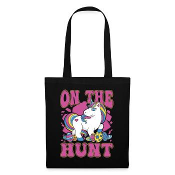 À la chasse Licorne Pâques - Sac en tissu - noir - Devant
