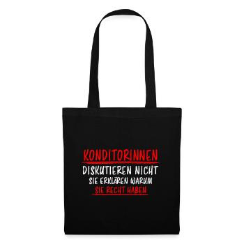 Konditorin Lustiger Spruch Torten Backen Geschenk - Stoffbeutel - Schwarz - Vorne
