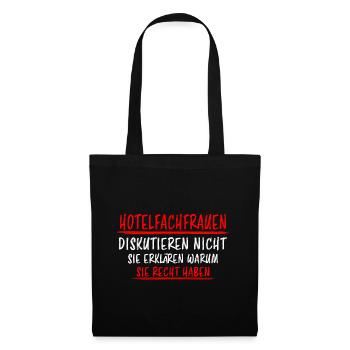 Hotelfachfrau Lustig Spruch Hotelfachfrau Geschenk - Stoffbeutel - Schwarz - Vorne