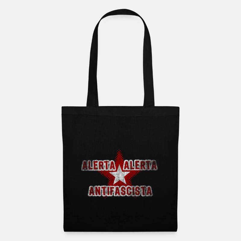Spruch Stern Antifa - Stoffbeutel - Schwarz