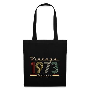 50. Geburtstag Vintage Classic 1973 Retro Pseudo - Stoffbeutel - Schwarz - Vorne