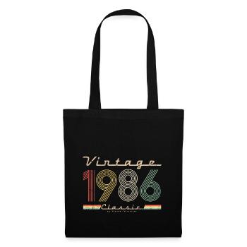 Vintage Classic 1986 pseudo année de naissance - Sac en tissu - noir - Devant