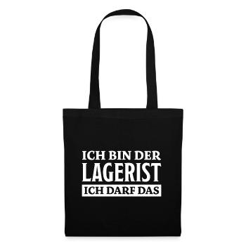 Lagerist Spruch Logistik Lustige Lagerist Geschenk - Stoffbeutel - Schwarz - Vorne