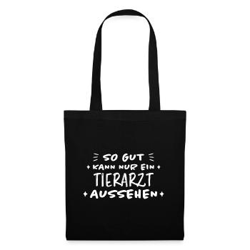Tierarzt Lustige Spruch Beruf Tierarzt Geschenk - Stoffbeutel - Schwarz - Vorne
