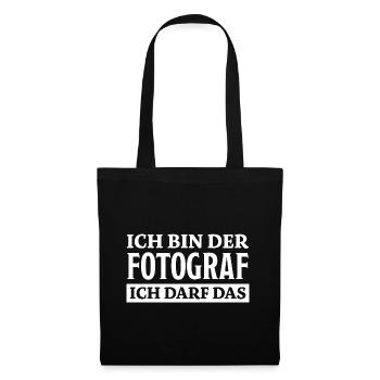 Fotograf Spruch Foto Lustiges Fotograf Geschenk - Stoffbeutel - Schwarz - Vorne
