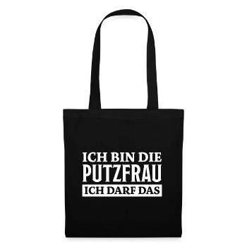 Putzfrau Spruch Reinigungskraft Putzfrau Geschenk - Stoffbeutel - Schwarz - Vorne