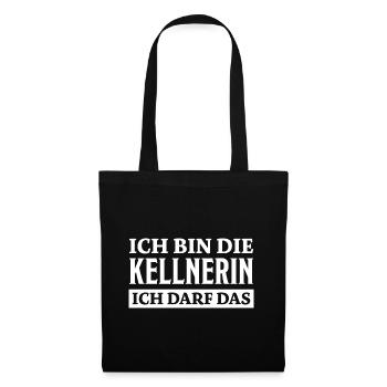 Kellnerin Spruch Kellner Beruf Kellnerin Geschenk - Stoffbeutel - Schwarz - Vorne