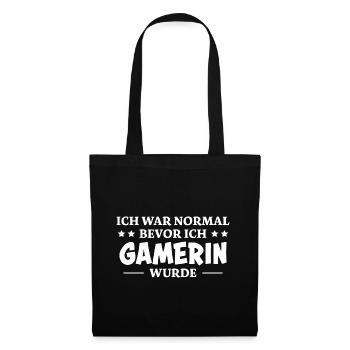 Gamerin Spruch Videospiel Sprüche Gamerin Geschenk - Stoffbeutel - Schwarz - Vorne