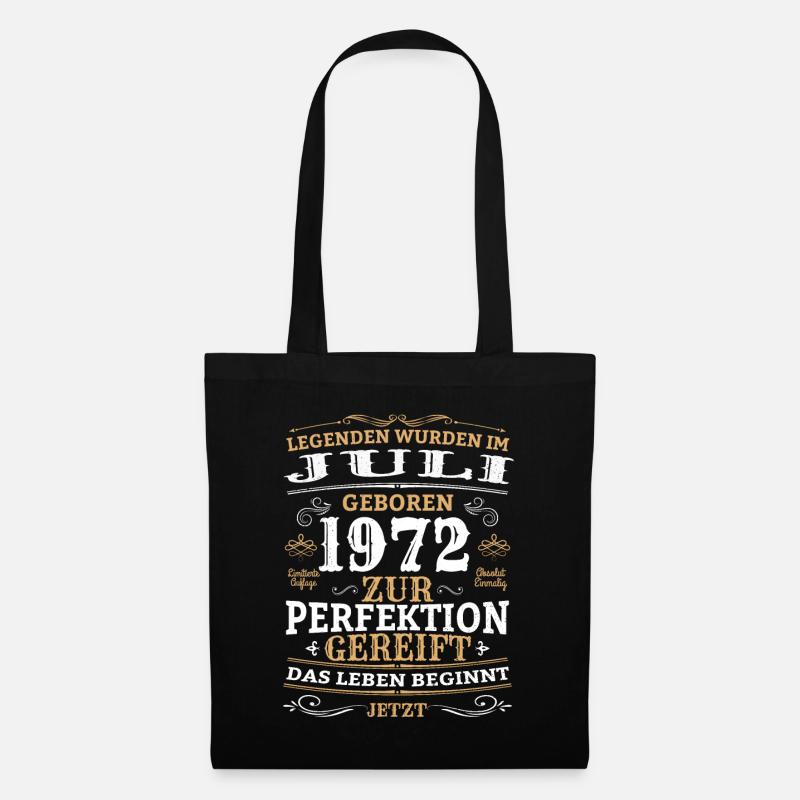 Retro Vintage Legendär Geburtstag Juli 1972 - Stoffbeutel - Schwarz
