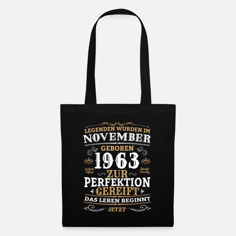 Retro Vintage Legendär Geburtstag November 1963 - Stoffbeutel - Schwarz