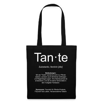 Definition Tante Geschenk-Idee - Stoffbeutel - Schwarz - Vorne