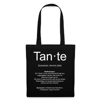 Definition Tante Geschenk-Idee - Stoffbeutel - Schwarz - Vorne