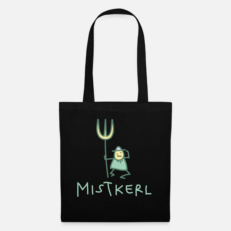 Kerl mit Mistgabel (b) - Stoffbeutel - Schwarz